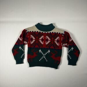 Toddler Boy Vintage 80s Holiday Sweater Euro 110 US 4T-5T Christmas Unbranded